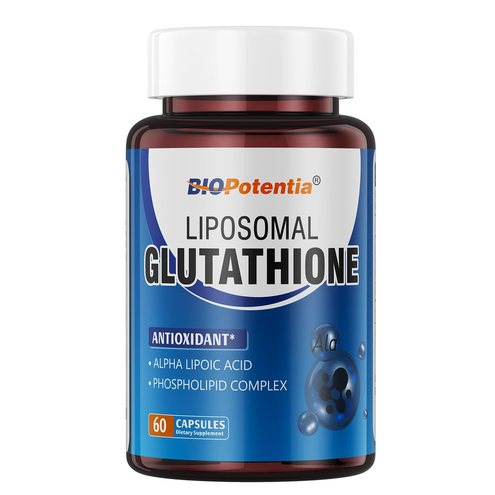 BIO POTENTIA Liposomal Glutathione bottle front for daily antioxidant support.