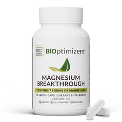 BIOptimizers Magnesium Breakthrough bottle front view, suggesting restful sleep support