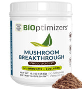 BIOptimizers mushroom coffee chocolate bottle – smooth energy without jitters