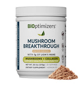 BIOptimizers Mushroom Coffee Alternative salted caramel bottle for focused, steady energy