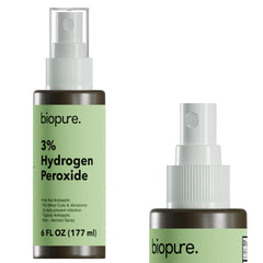 BIOPURE peróxido de hidrógeno 3% en spray, frasco de 6 onzas para uso puntual.