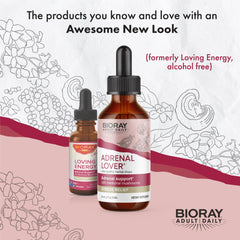 BIORAY Adrenal Lover label closeup, highlighting traditional Chinese Kidney Yin tonic ingredients.