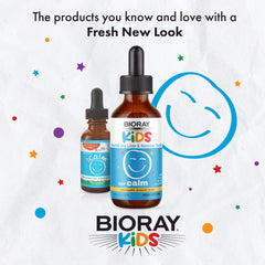 BIORAY Kids NDF Calm Vanilla ingredients panel highlighting minerals and mushrooms for daily wellness support