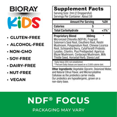 BIORAY Kids NDF Focus Citrus pour showing easy daily dosing