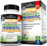 BioSchwartz advanced prebiotics-probiotics bottle promoting balanced digestion.