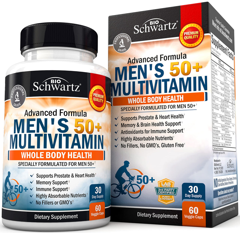 BioSchwartz 50+ multivitamin bottle front for daily vitality