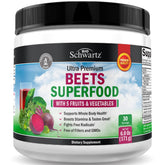 BioSchwartz Beet Root Powder bottle with clean label for natural energy