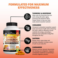 Spice blend of cinnamon saffron and cardamom suggesting flavor and antioxidants