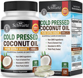 BioSchwartz coconut oil capsules bottle highlight and daily beauty use