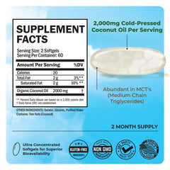 BioSchwartz coconut oil capsules pouring shot for easy daily use