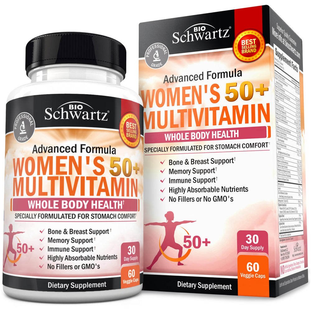 BioSchwartz Daily Multivitamin 50 plus bottle supports daily immune and bone health