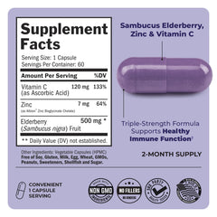 BioSchwartz elderberry capsules daily dose, convenient one-per-day formula.