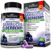 BioSchwartz elderberry capsules front label showing immune support blend