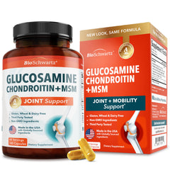 BioSchwartz glucosamine-chondroitin-msm bottle for comprehensive joint support.
