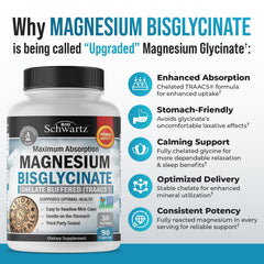 BioSchwartz magnesium bisglycinate capsules provide gentle digestion and portability.