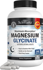 BioSchwartz Magnesium Glycinate bottle shows easy-to-swallow capsules for daily nerve and sleep support