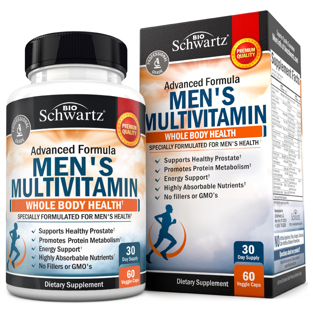 BioSchwartz men's multivitamin bottle for daily immune support and energy