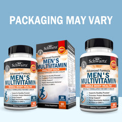 BioSchwartz men's multivitamin label detail highlighting key nutrients