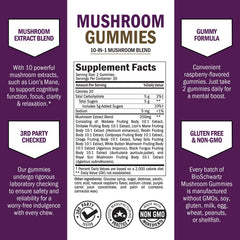 BioSchwartz Mushroom Gummies tasting the chewy raspberry flavor for easy daily wellness.