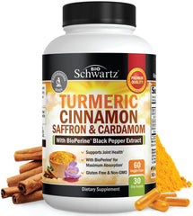 BioSchwartz turmeric capsules bottle front highlighting joint support potential