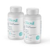 Biosil Collagen Booster bottle front, capsules for skin support.