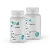 Biosil Collagen Booster bottle front highlights skin and hair support