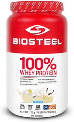 BIOSTEEL Vanilla Whey Nutrition Facts focuses on low carb, low calorie profile.