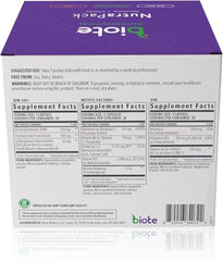 Biote NutraPack vitality support bottle and box on countertop for daily wellness routine.