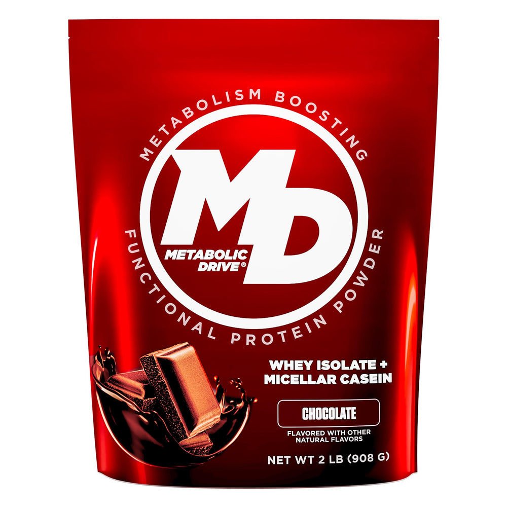 Biotest Metabolic Drive Protein chocolate tub shown, high-protein formula for muscle support.