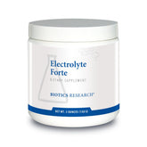 Biotics Research Electrolyte Forte powder in a tub for daily hydration support.