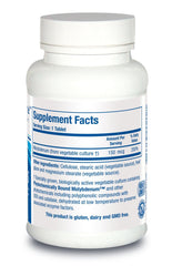 Biotics Research MoZyme Forte bottle closeup showing label and dosage information.