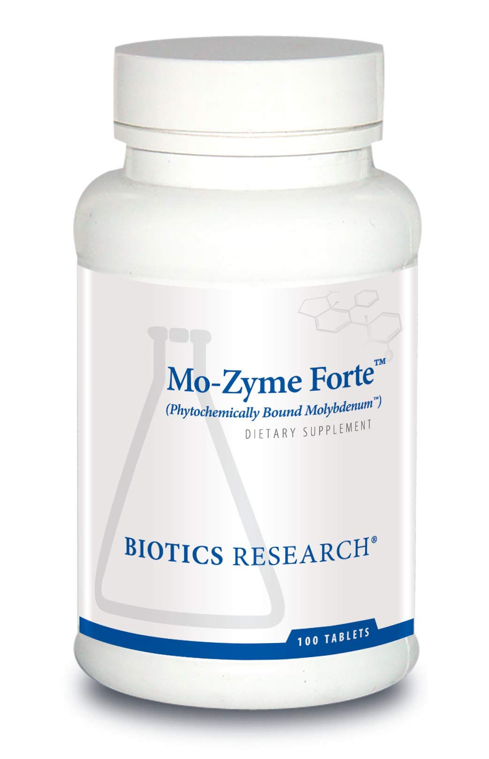 Biotics Research MoZyme Forte molybdenum tablet, 150 mcg, supports liver detox pathways.