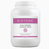 BIOTONE Dual-Purpose Massage Crème bottle with silky glide for spa use