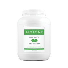 BIOTONE Pure Touch Organics Creme bottle with silky glide for massage sessions.