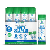 BioTrust Ageless Multi Collagen powder packet dissolves easily in beverages