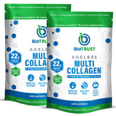 BioTrust Ageless Multi Collagen Powder front view highlights premium multi-source blend for everyday wellness.