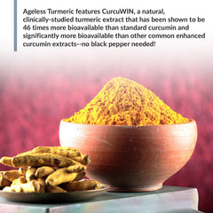 BioTrust Ageless Turmeric label closeup notes non-GMO and allergen-free status