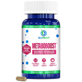 BioTrust MetaboBoost bottle front view shows sleek packaging for weight-management support.