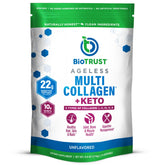 BioTrust Multi Collagen + Keto MCT Powder container showing versatile unflavored formula