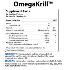 BioTrust OmegaKrill label-packaging emphasizes GMP-tested purity and potency.