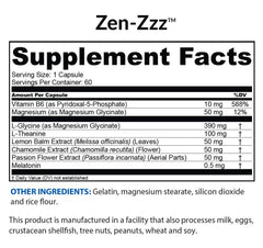BioTRUST Zen-Zzz capsules being dispensed signaling gentle sleep aid.