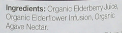 Biotta Elderberry Juice label close up with organic agave details