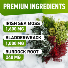 BioVit Sea Moss Gummies bladderwrack and burdock image suggests digestive balance