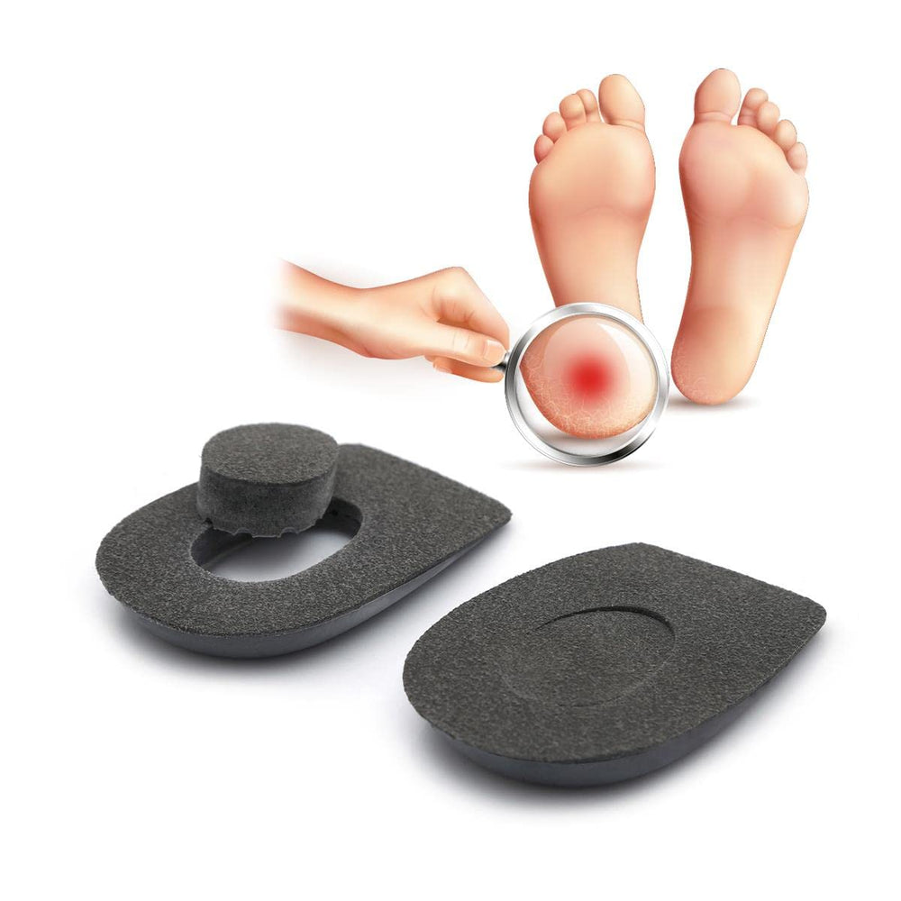 Black Deer Orthopedic Heel Supports overview image showing gray medium size for all-day comfort.