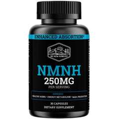Black Forest NMNH bottle displaying premium NAD+ support for daily energy