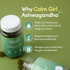 Black Girl Vitamins Calm Girl Ashwagandha Gummies cherry flavor on display