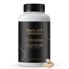 Black Girl Vitamins Choless bottle front showing vegan heart health support capsule