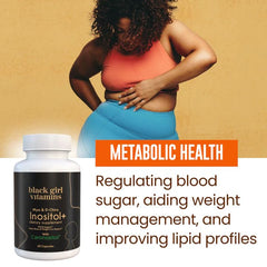Black Girl Vitamins Inositol label highlights 40:1 ratio for balance