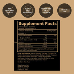 Closeup of Black Girl Vitamins Probiotic Gummies Raspberry Watermelon flavor