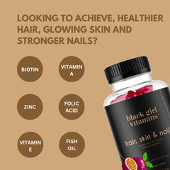 Black Girl Vitamins bottle with USA-made badge.
